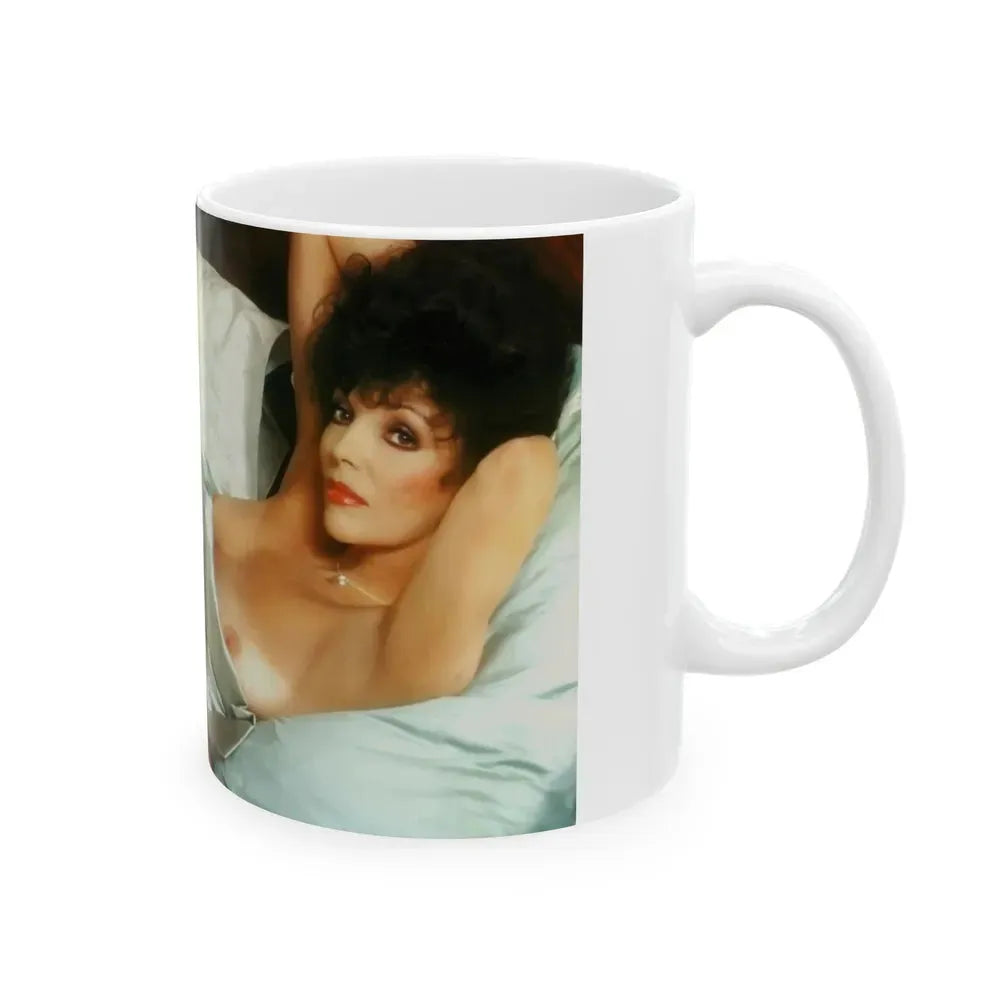 Joan Collins #393 - Dec. 1983 Playboy Photo (Vintage Female Icon) White Coffee Mug - Go Mug Yourself