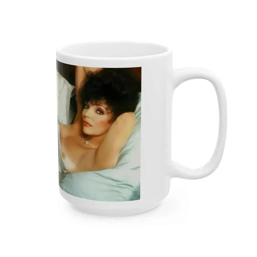 Joan Collins #393 - Dec. 1983 Playboy Photo (Vintage Female Icon) White Coffee Mug - Go Mug Yourself