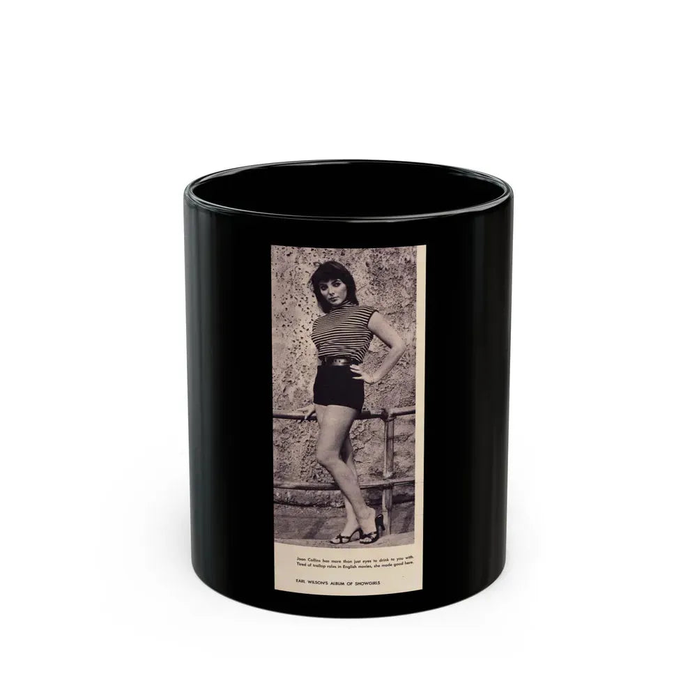 Joan Collins #396 - Earl Wilson's Showgirls Mag. '56 Photo (Vintage Female Icon) Black Coffee Mug 11oz - Go Mug Yourself