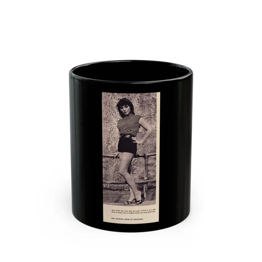 Joan Collins #396 - Earl Wilson's Showgirls Mag. '56 Photo (Vintage Female Icon) Black Coffee Mug 11oz - Go Mug Yourself