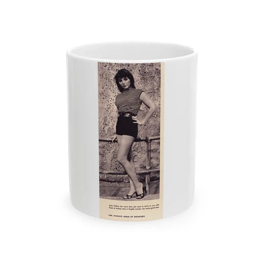 Joan Collins #396 - Earl Wilson's Showgirls Mag. '56 Photo (Vintage Female Icon) White Coffee Mug 11oz - Go Mug Yourself
