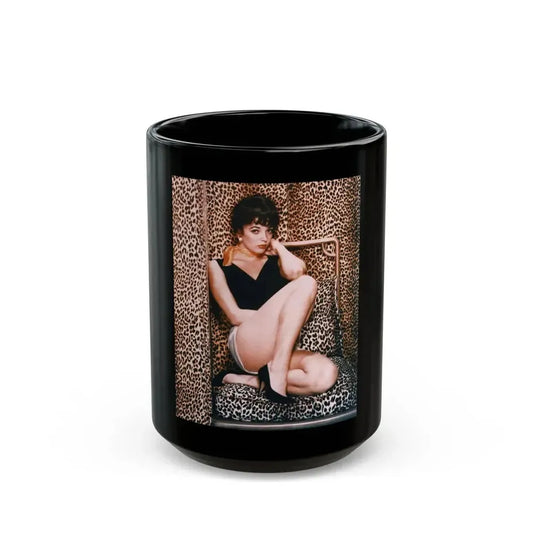 Joan Collins #40 (Vintage Female Icon) Black Coffee Mug 15oz - Go Mug Yourself