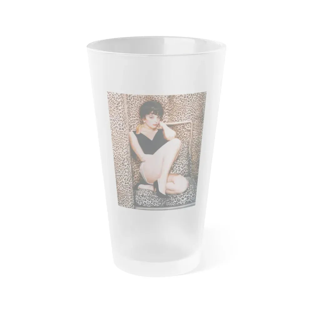 Joan Collins #40 (Vintage Female Icon) Frosted Pint Glass 16oz 16oz Frosted - Go Mug Yourself