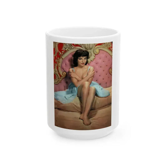 Joan Collins #401 (Vintage Female Icon) White Coffee Mug 15oz - Go Mug Yourself