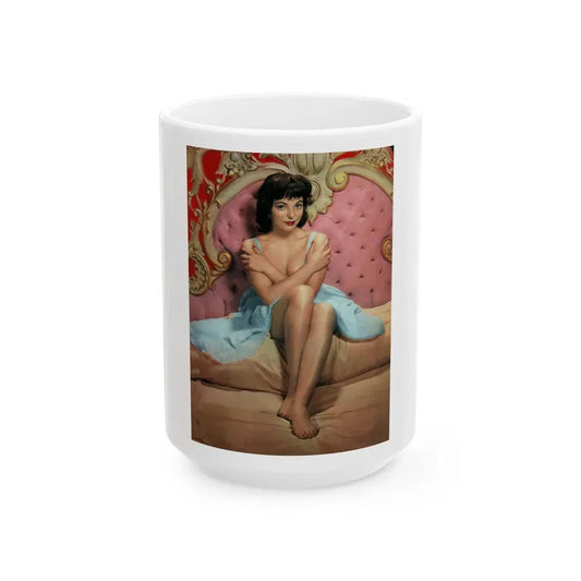 Joan Collins #401 (Vintage Female Icon) White Coffee Mug 15oz - Go Mug Yourself