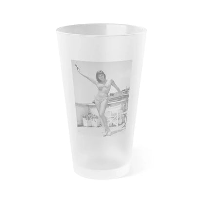 Joan Collins #404 (Vintage Female Icon) Frosted Pint Glass 16oz 16oz Frosted - Go Mug Yourself