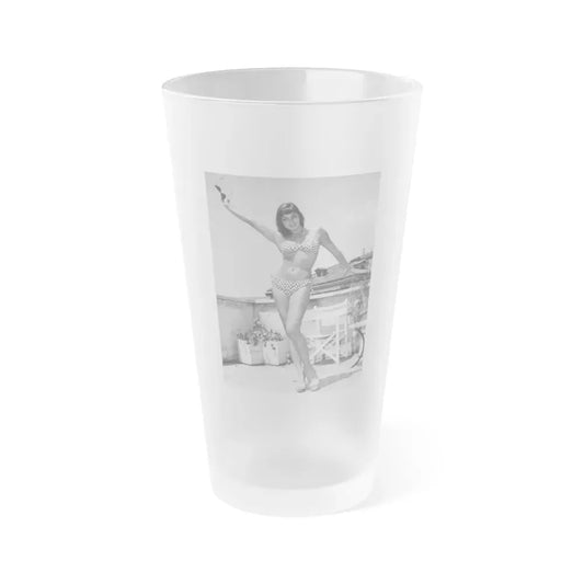 Joan Collins #404 (Vintage Female Icon) Frosted Pint Glass 16oz 16oz Frosted - Go Mug Yourself
