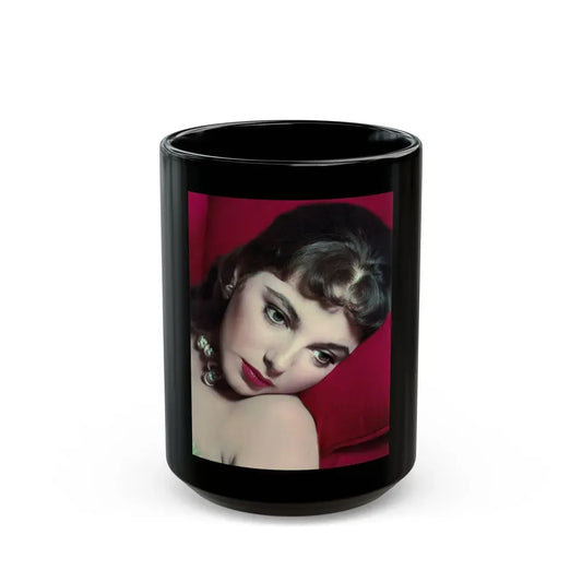 Joan Collins #407 (Vintage Female Icon) Black Coffee Mug 15oz - Go Mug Yourself