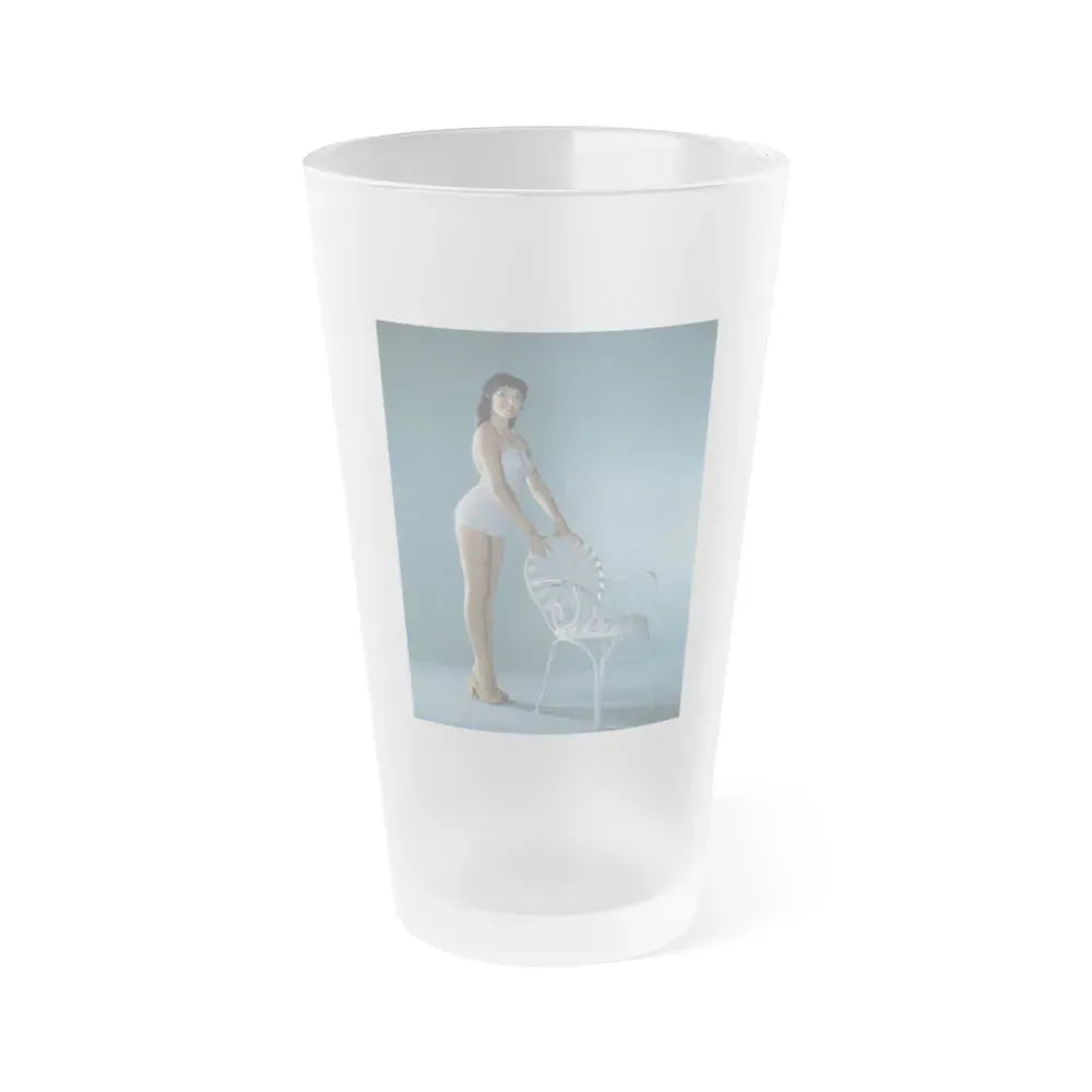 Joan Collins #409 (Vintage Female Icon) Frosted Pint Glass 16oz 16oz Frosted - Go Mug Yourself