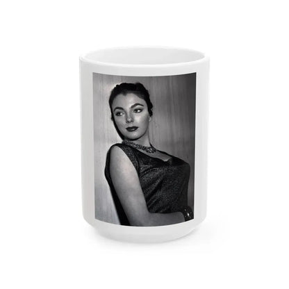 Joan Collins #416 (Vintage Female Icon) White Coffee Mug 15oz - Go Mug Yourself