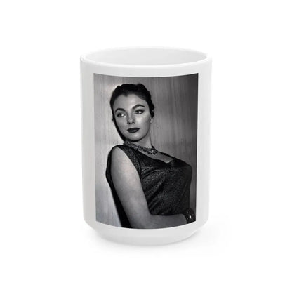 Joan Collins #416 (Vintage Female Icon) White Coffee Mug 15oz - Go Mug Yourself