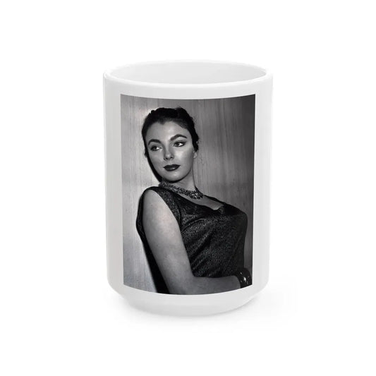 Joan Collins #416 (Vintage Female Icon) White Coffee Mug 15oz - Go Mug Yourself