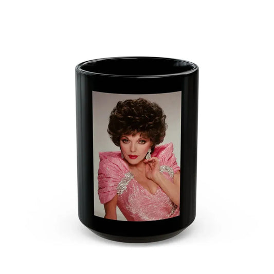 Joan Collins #418 (Vintage Female Icon) Black Coffee Mug 15oz - Go Mug Yourself