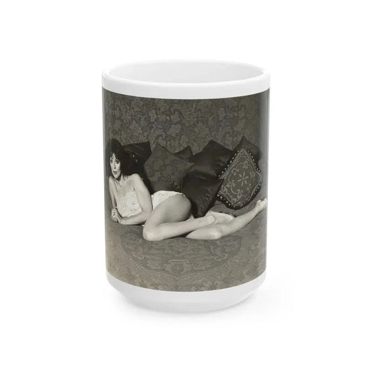 Joan Collins #419 (Vintage Female Icon) White Coffee Mug 15oz - Go Mug Yourself