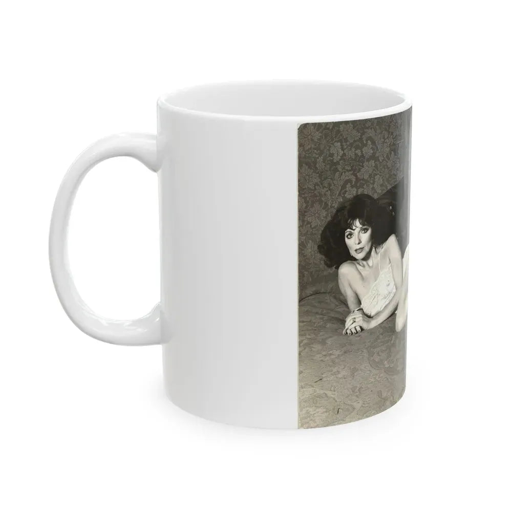 Joan Collins #419 (Vintage Female Icon) White Coffee Mug - Go Mug Yourself