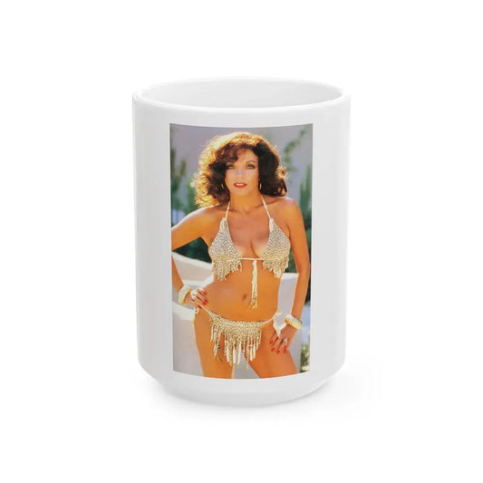 Joan Collins #422 (Vintage Female Icon) White Coffee Mug 15oz - Go Mug Yourself