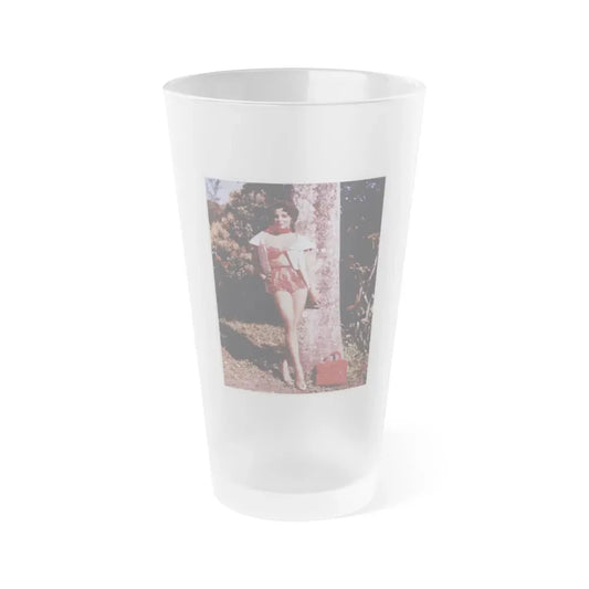 Joan Collins #428 (Vintage Female Icon) Frosted Pint Glass 16oz 16oz Frosted - Go Mug Yourself