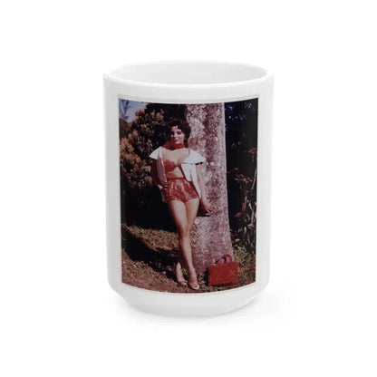 Joan Collins #428 (Vintage Female Icon) White Coffee Mug 15oz - Go Mug Yourself