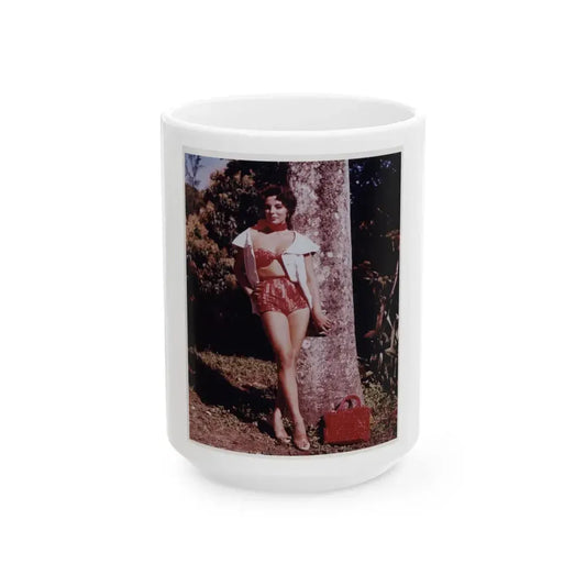 Joan Collins #428 (Vintage Female Icon) White Coffee Mug 15oz - Go Mug Yourself