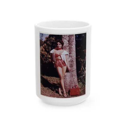 Joan Collins #428 (Vintage Female Icon) White Coffee Mug 15oz - Go Mug Yourself