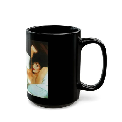 Joan Collins #429 - Topless (Vintage Female Icon) Black Coffee Mug - Go Mug Yourself