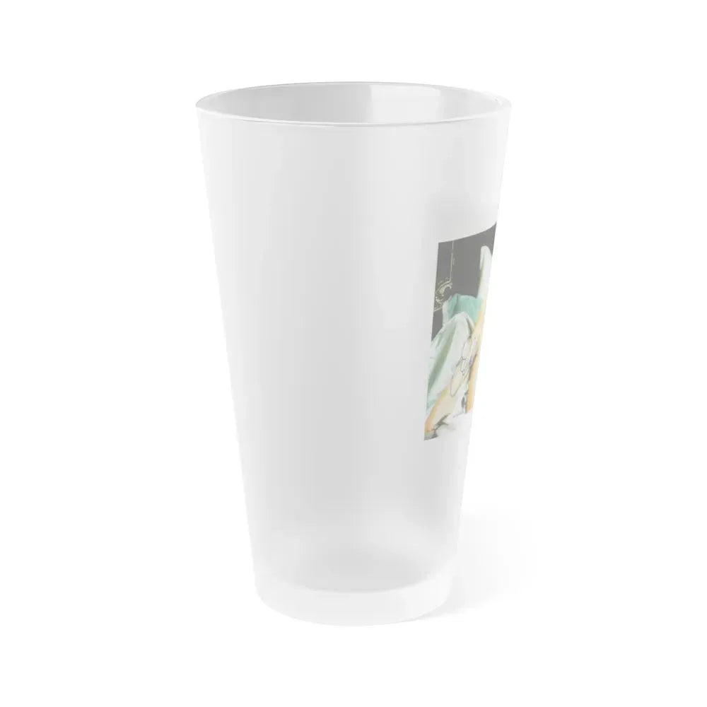 Joan Collins #429 - Topless (Vintage Female Icon) Frosted Pint Glass 16oz - Go Mug Yourself