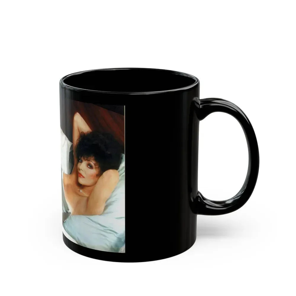 Joan Collins #429 (Vintage Female Icon) Black Coffee Mug - Go Mug Yourself