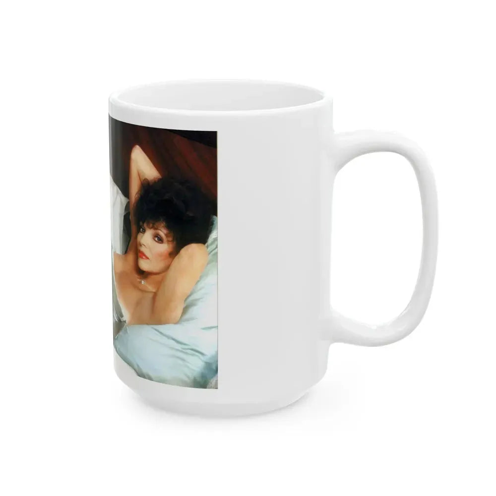 Joan Collins #429 (Vintage Female Icon) White Coffee Mug - Go Mug Yourself