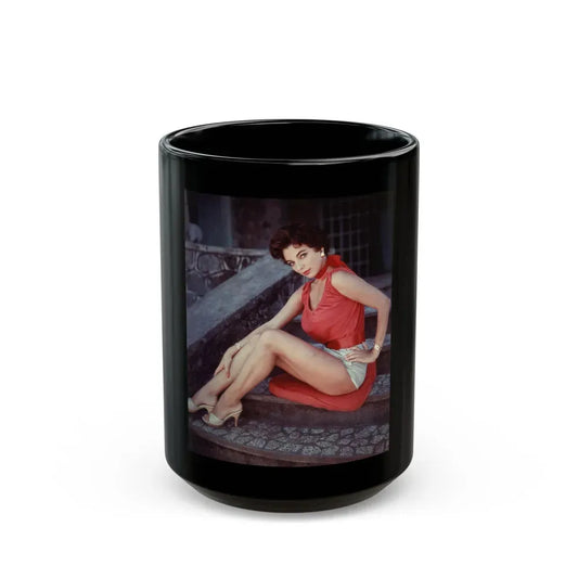 Joan Collins #430 (Vintage Female Icon) Black Coffee Mug 15oz - Go Mug Yourself