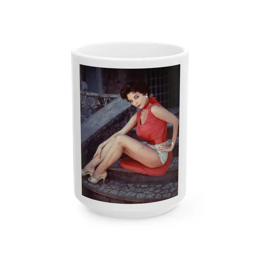 Joan Collins #430 (Vintage Female Icon) White Coffee Mug 15oz - Go Mug Yourself