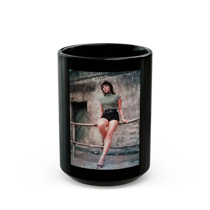 Joan Collins #431 (Vintage Female Icon) Black Coffee Mug 15oz - Go Mug Yourself