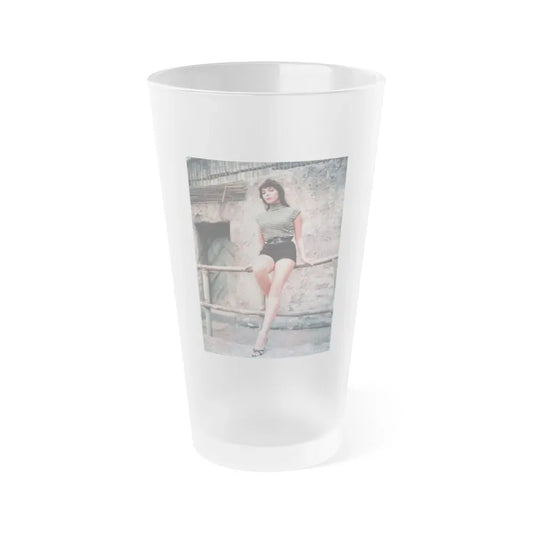 Joan Collins #431 (Vintage Female Icon) Frosted Pint Glass 16oz 16oz Frosted - Go Mug Yourself