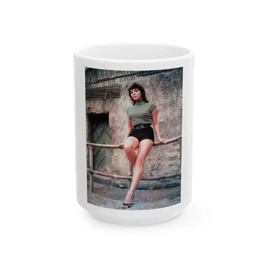 Joan Collins #431 (Vintage Female Icon) White Coffee Mug 15oz - Go Mug Yourself
