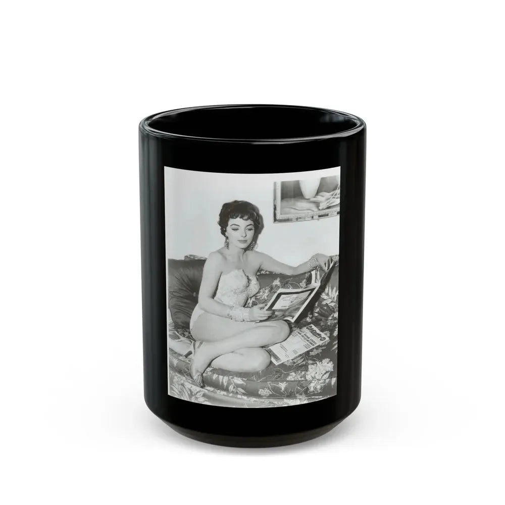 Joan Collins #434 (Vintage Female Icon) Black Coffee Mug 15oz - Go Mug Yourself