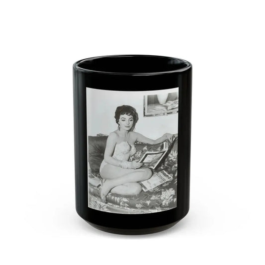 Joan Collins #434 (Vintage Female Icon) Black Coffee Mug 15oz - Go Mug Yourself