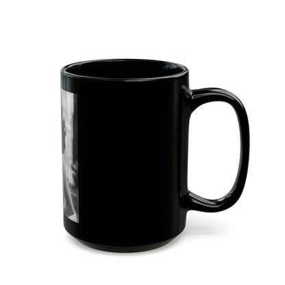 Joan Collins #435 - Topless (Vintage Female Icon) Black Coffee Mug - Go Mug Yourself