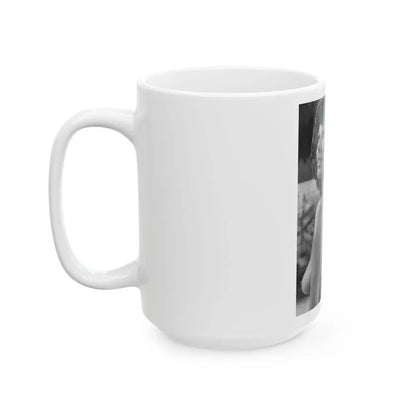 Joan Collins #435 - Topless (Vintage Female Icon) White Coffee Mug - Go Mug Yourself