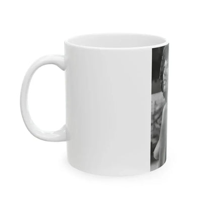 Joan Collins #435 - Topless (Vintage Female Icon) White Coffee Mug - Go Mug Yourself