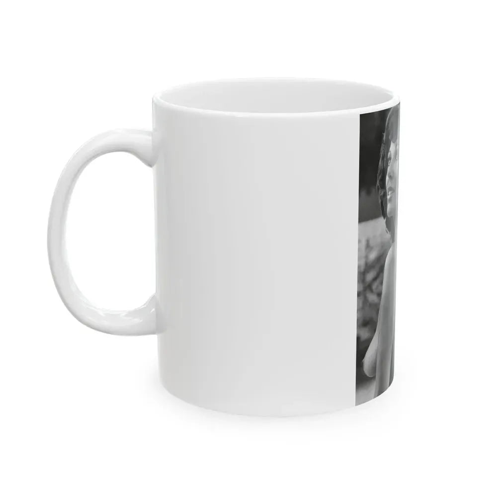 Joan Collins #435 - Topless (Vintage Female Icon) White Coffee Mug - Go Mug Yourself
