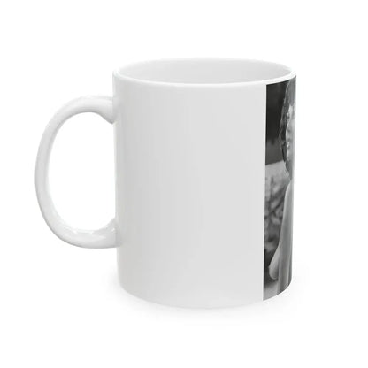 Joan Collins #435 - Topless (Vintage Female Icon) White Coffee Mug - Go Mug Yourself
