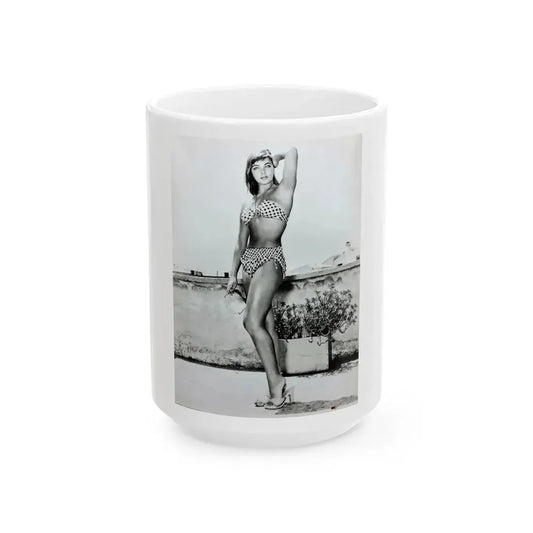 Joan Collins #440 1 (Vintage Female Icon) White Coffee Mug 15oz - Go Mug Yourself