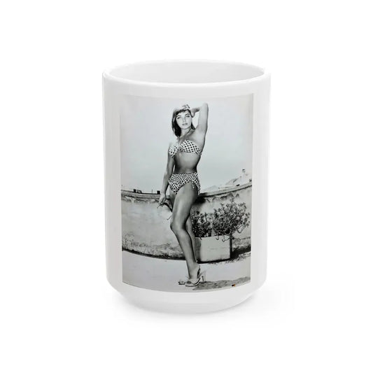 Joan Collins #440 1 (Vintage Female Icon) White Coffee Mug 15oz - Go Mug Yourself