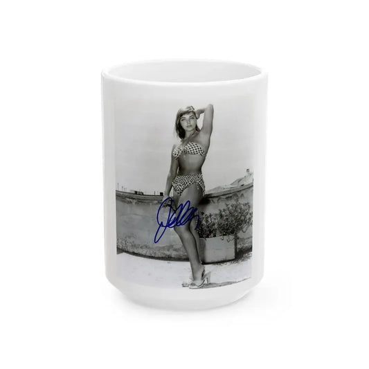 Joan Collins #440 (Vintage Female Icon) White Coffee Mug 15oz - Go Mug Yourself