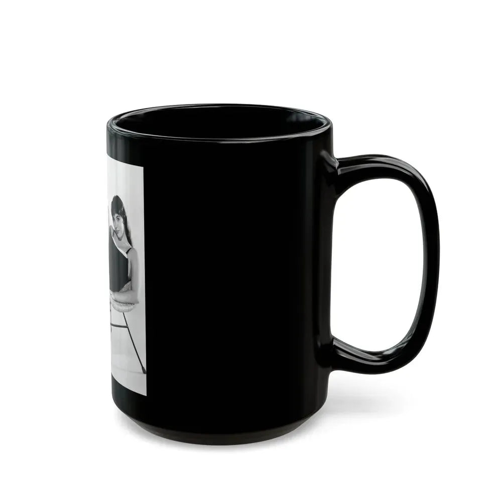 Joan Collins #441 (Vintage Female Icon) Black Coffee Mug - Go Mug Yourself