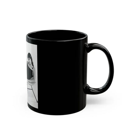 Joan Collins #441 (Vintage Female Icon) Black Coffee Mug - Go Mug Yourself
