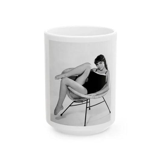 Joan Collins #441 (Vintage Female Icon) White Coffee Mug 15oz - Go Mug Yourself