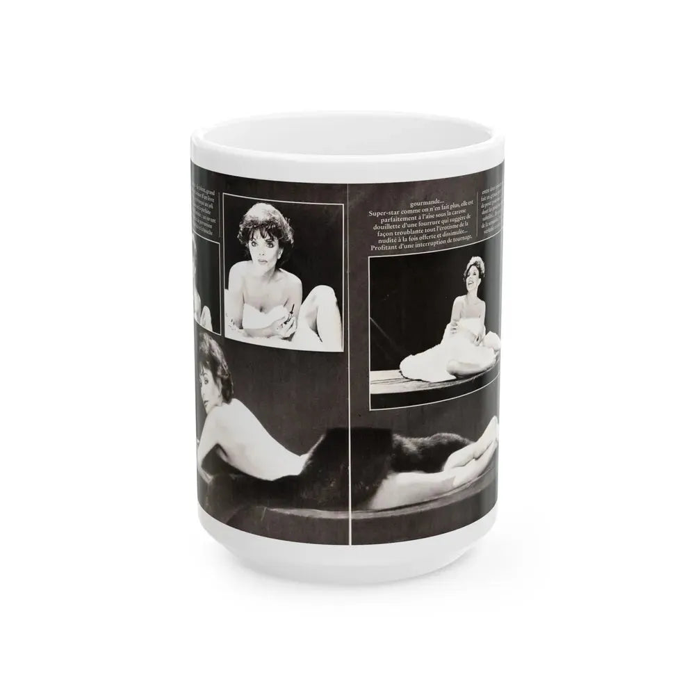Joan Collins #447 (Vintage Female Icon) White Coffee Mug 15oz - Go Mug Yourself