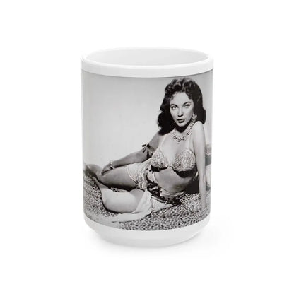 Joan Collins #448 (Vintage Female Icon) White Coffee Mug 15oz - Go Mug Yourself