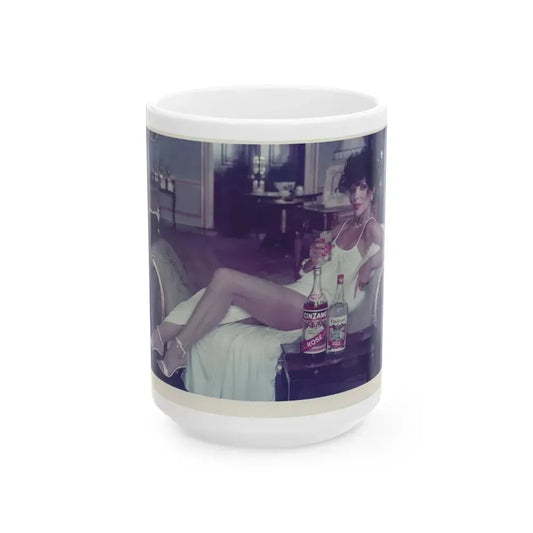 Joan Collins #450 (Vintage Female Icon) White Coffee Mug 15oz - Go Mug Yourself