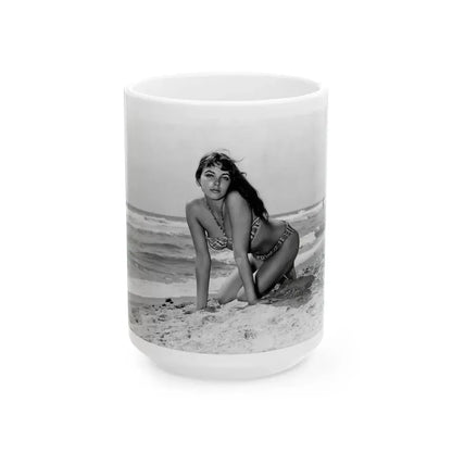 Joan Collins #452 (Vintage Female Icon) White Coffee Mug 15oz - Go Mug Yourself